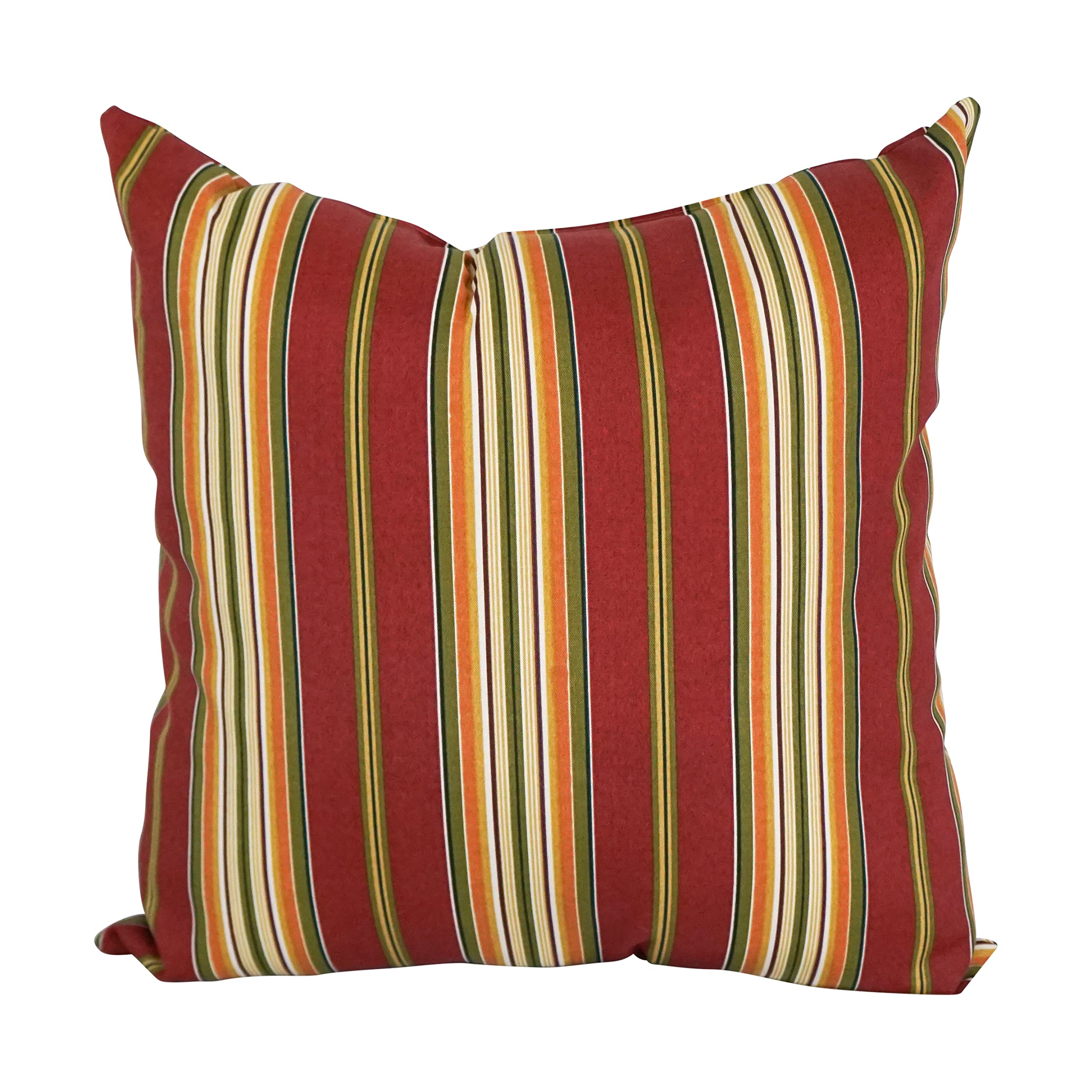 Blazing Needles Square Indoor/Outdoor Throw Pillow, 25&quot;, Kingsley Stripe Ruby 2 Count