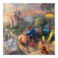 Thomas Kinkade Disney Beauty and the Beast Falling In Love Gallery Wrapped Canvas Art | Frameless Wall Art Decor | Certificate o