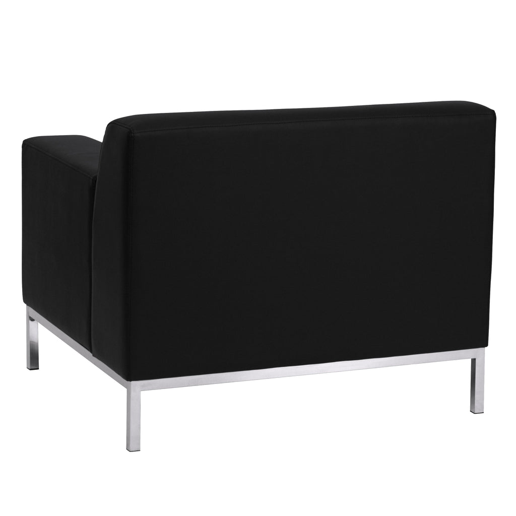 Flash Furniture HERCULES Definity Series Contemporary Black LeatherSoft Chair with Stainless Steel Frame