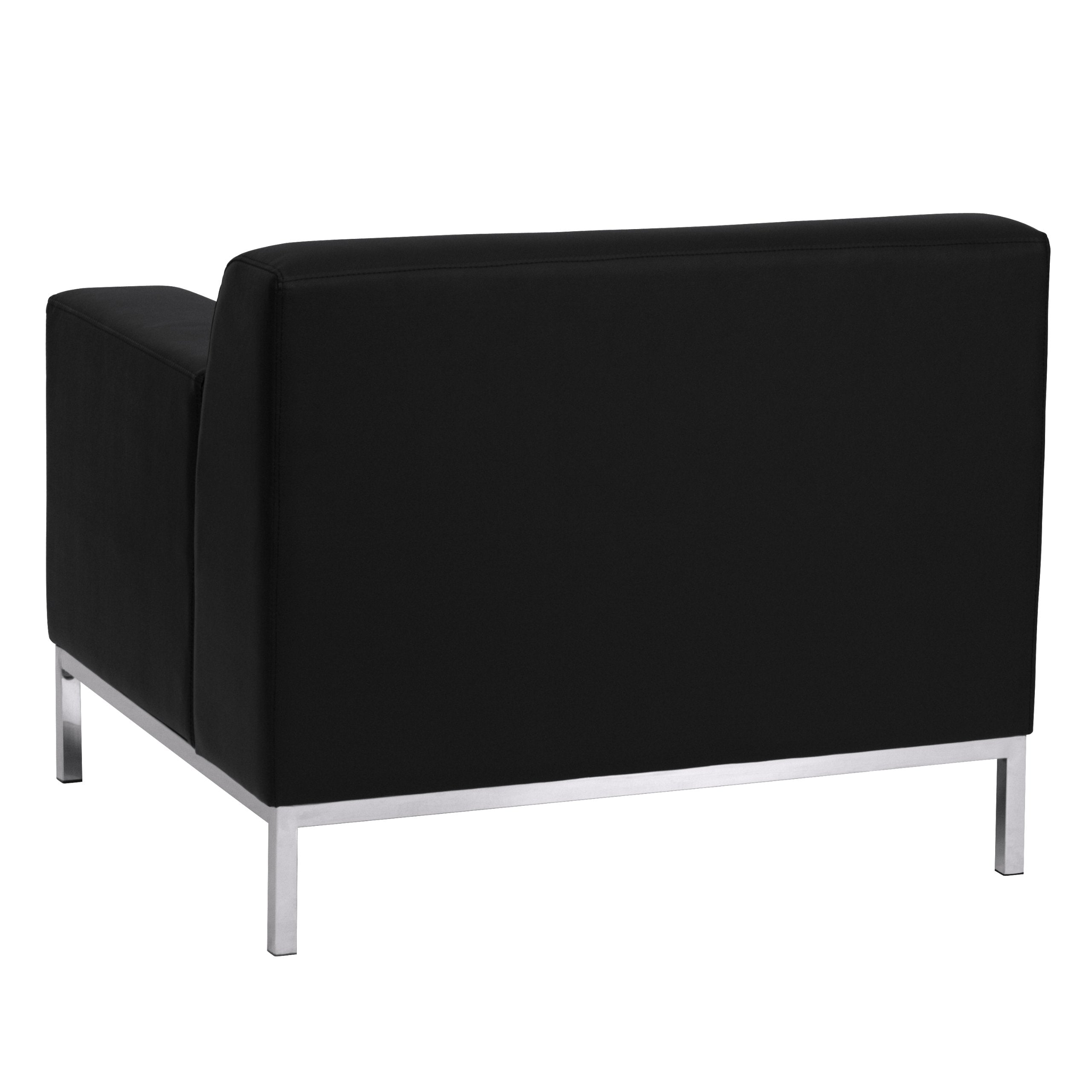 Flash Furniture HERCULES Definity Series Contemporary Black LeatherSoft Chair with Stainless Steel Frame
