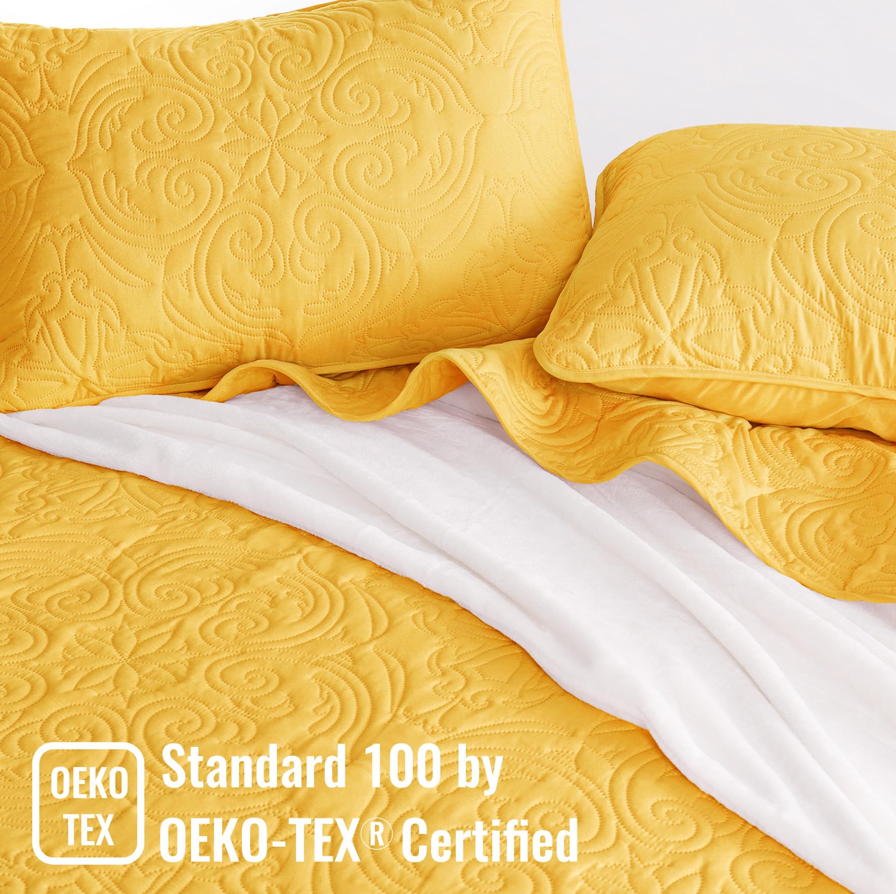 Exclusivo Mezcla Quilt Set King Size, Lightweight Vintage Quilts Bedspreads Coverlets With Pillow Shams, Soft King Quilt Bedding
