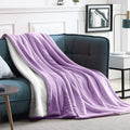 Walensee Sherpa Fleece Blanket (Throw Size 50   X60    Lilac) Plush Throw Fuzzy Super Soft Reversible Microfiber Flannel Blanket