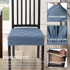 Searchi Stretch Dining Chair Seat Covers Set Of 4, Soft Removable Washable Seat Covers For Dining Chairs, Dining Room Seat Cover Protector (Rear-Covered, Hexagon Blue)