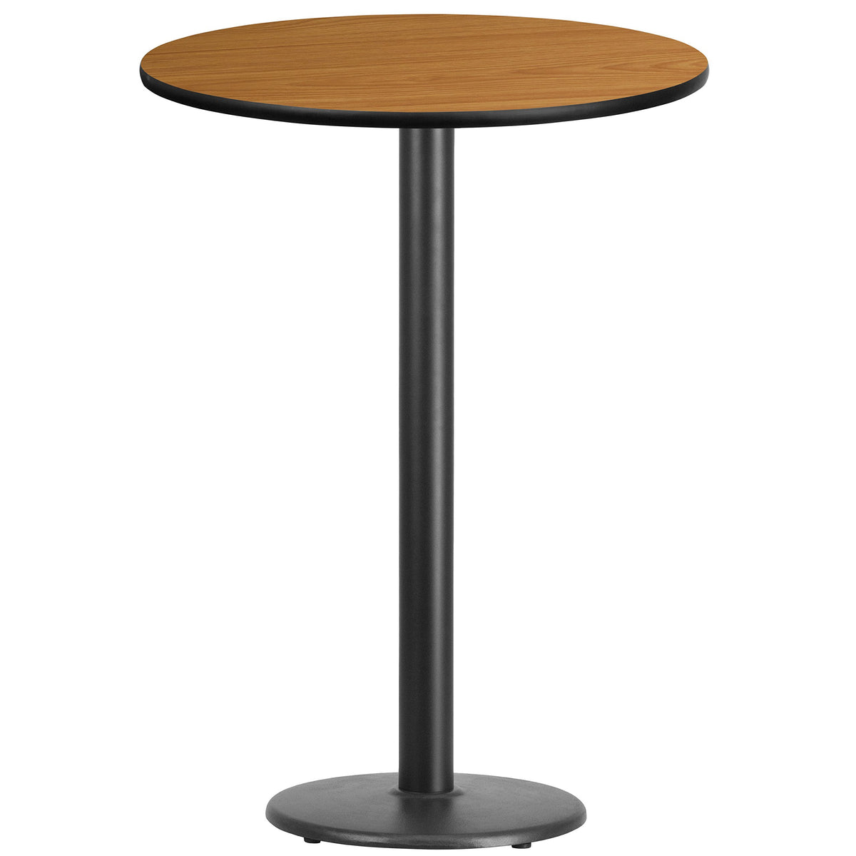 Flash Furniture 30'' Round Natural Laminate Table Top with 18'' Round Bar Height Table Base