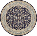 Unique Loom Narenj Collection Area Rug - Leeds (10 Round, Navy Blue/ Beige)