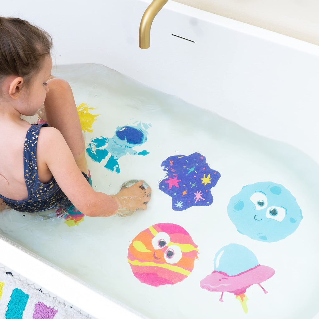 Glo Pals Galaxy Grips Textured Non-Slip Bathtub Stickers, 8 Extra Large Fun Kids Anti Slip Bath Decals