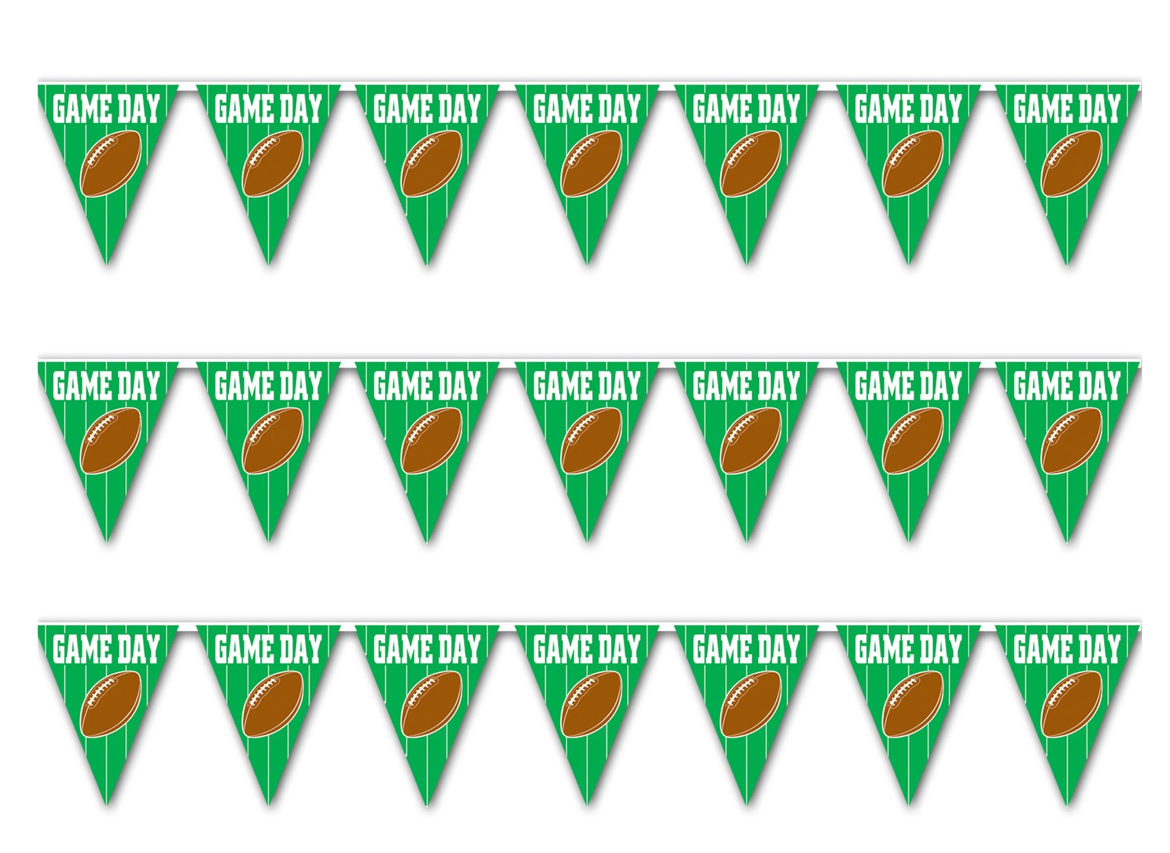 Beistle , 3 Piece Game Day Football Pennant Banners, 11 x 12