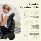 HON Prominent High Back Office Chair Mesh Desk Chair With Wheels and Arms - Ergonomic Office Chair with Adjustable ASynchro-Tilt Recline, Home Office Swivel Chair Comfortable for Long Hours - Black