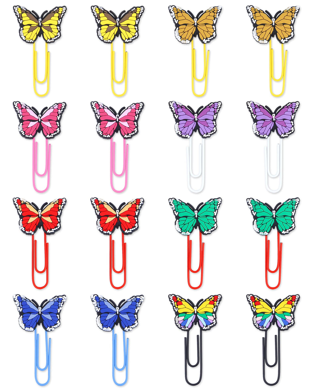 Yetoome 16 Pcs Cute Bookmark Paper Clips Cartoon Silicone Bookmarks With Colorful Paperclips For Kids School Teacher Office Supp