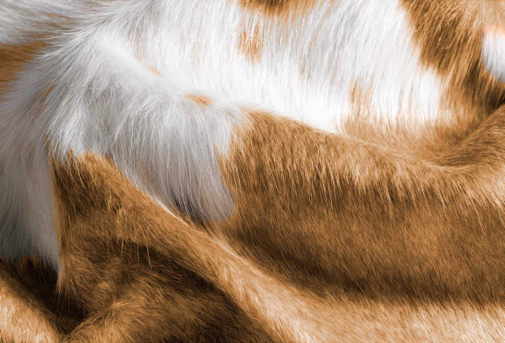HomeRoots Cowhide, Microsuede 6' X 7' Cowhide Rug - Tan & White