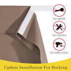 Nicetown French Door Curtain Kitchen Blackout Door Cover, 36 X 72 Inch Doorway Curtain For Entryway, Thermal Insulated Tie Up Shade Door Window Curtains For, 1 Panel, Cappuccino