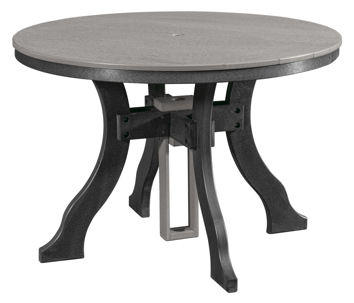 American Furniture Classics Dining Height Round Table, Light Grey With Black Base