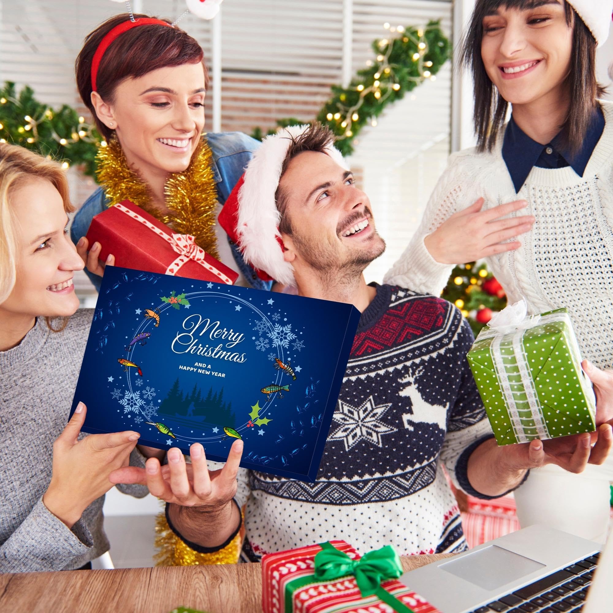 Advent Calendar Fishing Christmas Countdown - 24 Days Fishing Lures Set For Fisher Adult Men Teen Boys - 2024 Xmas Surprise Gift