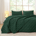 Litanika Oversized King Quilt Bedding Set, 128X120 Inch Super King Emerald Green Comforter Bedspreads Lightweight Bed Coverlets