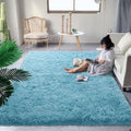 DweIke Fluffy Blue 6x9 Large Area Rugs for Living Room, Extra Large Rug for Living Room Decor, Big Shaggy Floor Rug, Soft Plush 