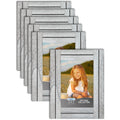 Icona Bay 5x7 (13x18 cm) Picture Frames (Farmhouse White, 6 Pack), Rustic Picture Frame Set, Natural Real Wood Frames, Cottage C