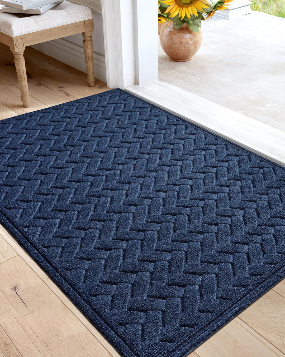Dexi Front Door Mat, Non Slip Low-Profile Doormat For Inside Back Entrance, Stain And Fade Resistant, Easy Clean Patio Welcome E