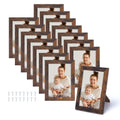 Edenseelake 4x6 Picture Frame Set of 15, Rustic Brown Wood Photo Frame 4 by 6 for Wall or Tabletop Display