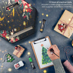 Arteza Advent Calendar 2023 (Fine Art, 12 Days) Art Supplies Holiday Gift For Adults, Includes Acrylic, Gouache & Watercolor Pai