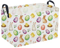 Sanjiaofeng Rectangular Easter Basket Eggs Storage Bins,Cute Storage Basket with Handles.Clothers,Books,Kid's Gifts Bins. (Color
