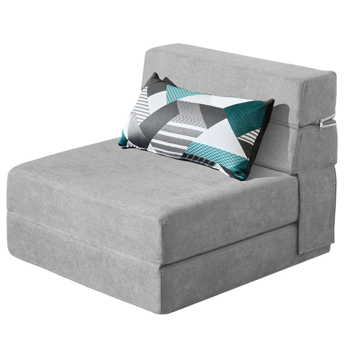 ANONER Folding Sofa Bed Couch Memory Foam Fold Out Chair Bed with Pillow, Single Size Convertible Sofa Bed Futon Sleeper Chair, 