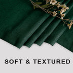 Koufall Dark Green 54X78 Inch Length Waterproof Linen Fabric Shower Curtain