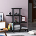 Furinno Turn-N-Tube 4-Tier Design Display Rack, Espresso/Black