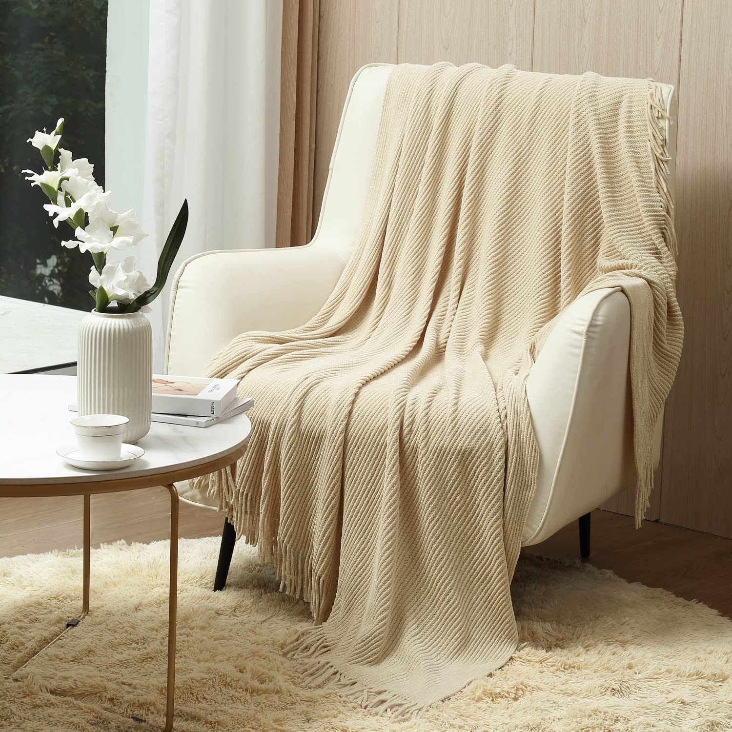Crevent Super Cozy Soft And Warm Chenille Throw Blanket For Sofa Couch Chair Bed, Spring Sumer Fall All Season Use, Gift For Mom