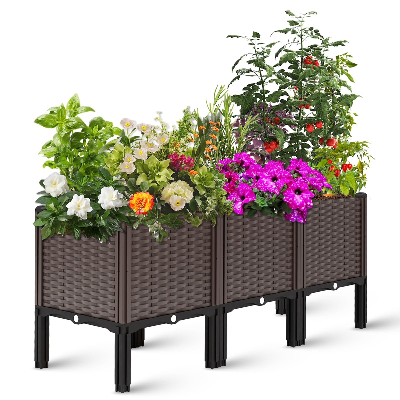 Nacreen 47X15X19In Raised Garden Bed With Legs Planters For Large Planters Outdoor Plants Elevated Plastic Garden Planter Boxes