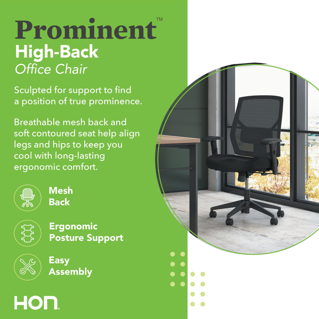 Wholesale Case Of 2 - Basyx High-Back Adjustable Arm Pneumatic Chair-Task Chair, Pneumatic, 29"X36"X42-1/2", Black Mesh