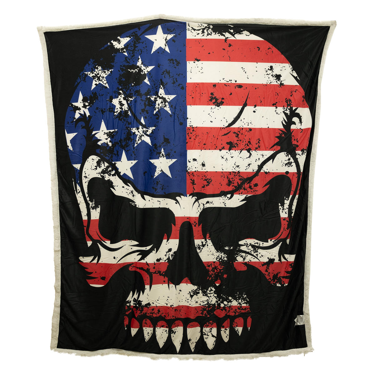 American Skull Design Sherpa Throw Blanket For Couch Lightweight Plush Cozy Soft Throw For Sofa Vehicle Home 60X70