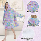 Mewkou Adults Mushroom Wearable Blanket Hoodie Sherpa Fleece Oversized for Women Men