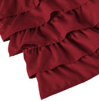 Elegant Comfort Luxurious Premium Quality 1500 Thread Count Wrinkle And Fade Resistant Egyptian Quality Microfiber Multi-Ruffle Bed Skirt - 15Inch Drop, Queen, Burgundy