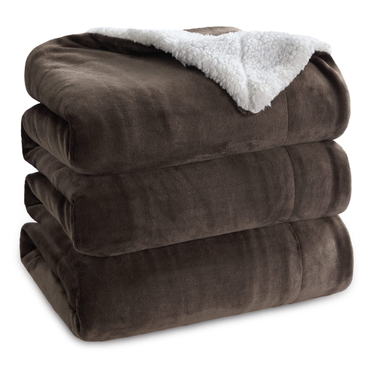 Bedsure Sherpa Fleece Queen Size Blankets For Bed - Thick And Warm Blankets For Winter, Soft And Fuzzy Blanket Queen Size, Brown