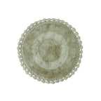 Bien Beau Round Bohemian Bathroom Rug With Crochet Contour. Sage Green Bathroom Rugs-100% Cotton, Reversible Round Boho Bedroom