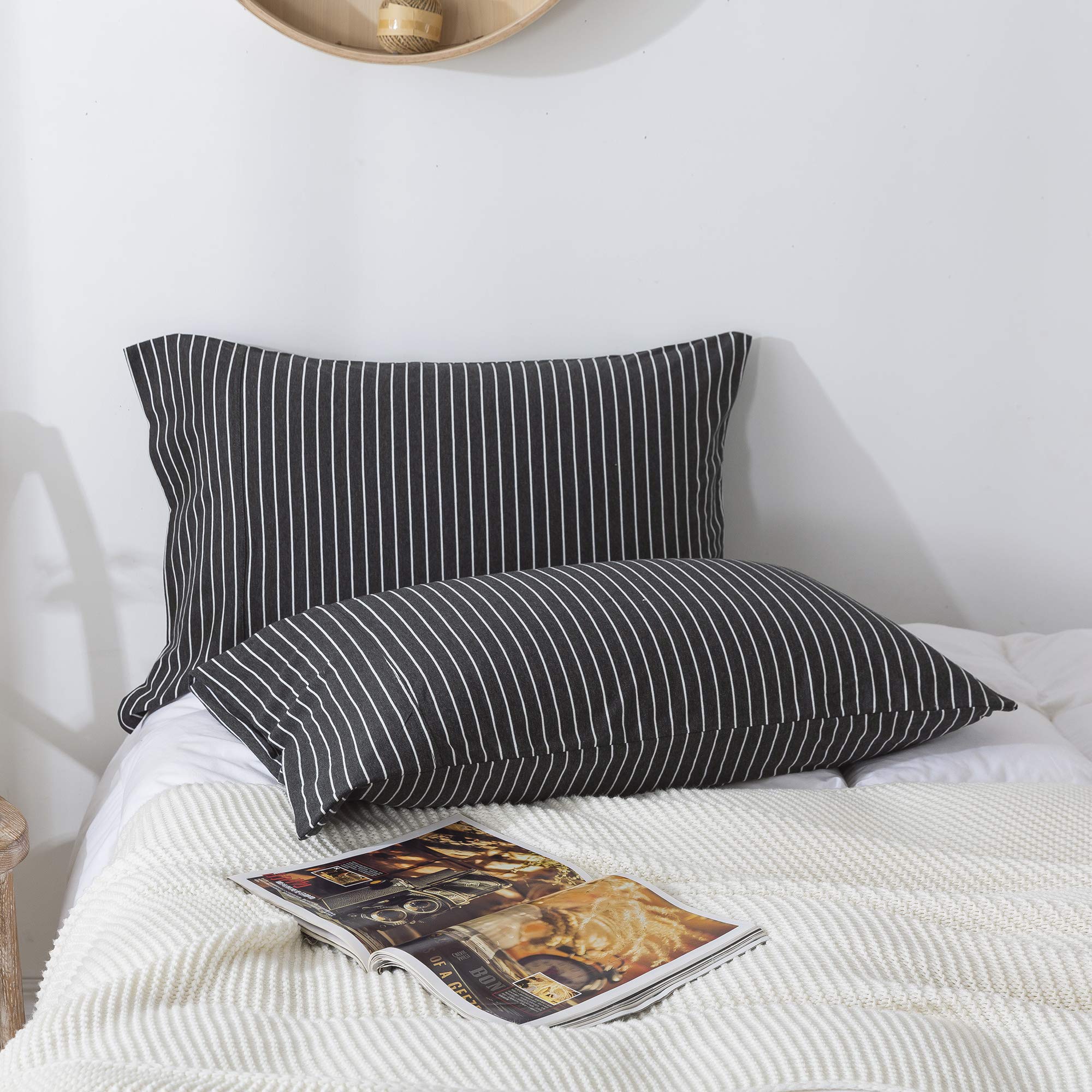 H Household Pillowcases (20'' X 30''), 100% Cotton Jersey Knit, Soft And Cozy, Wrinkle, Stain Resistant With Envelope Closure (B