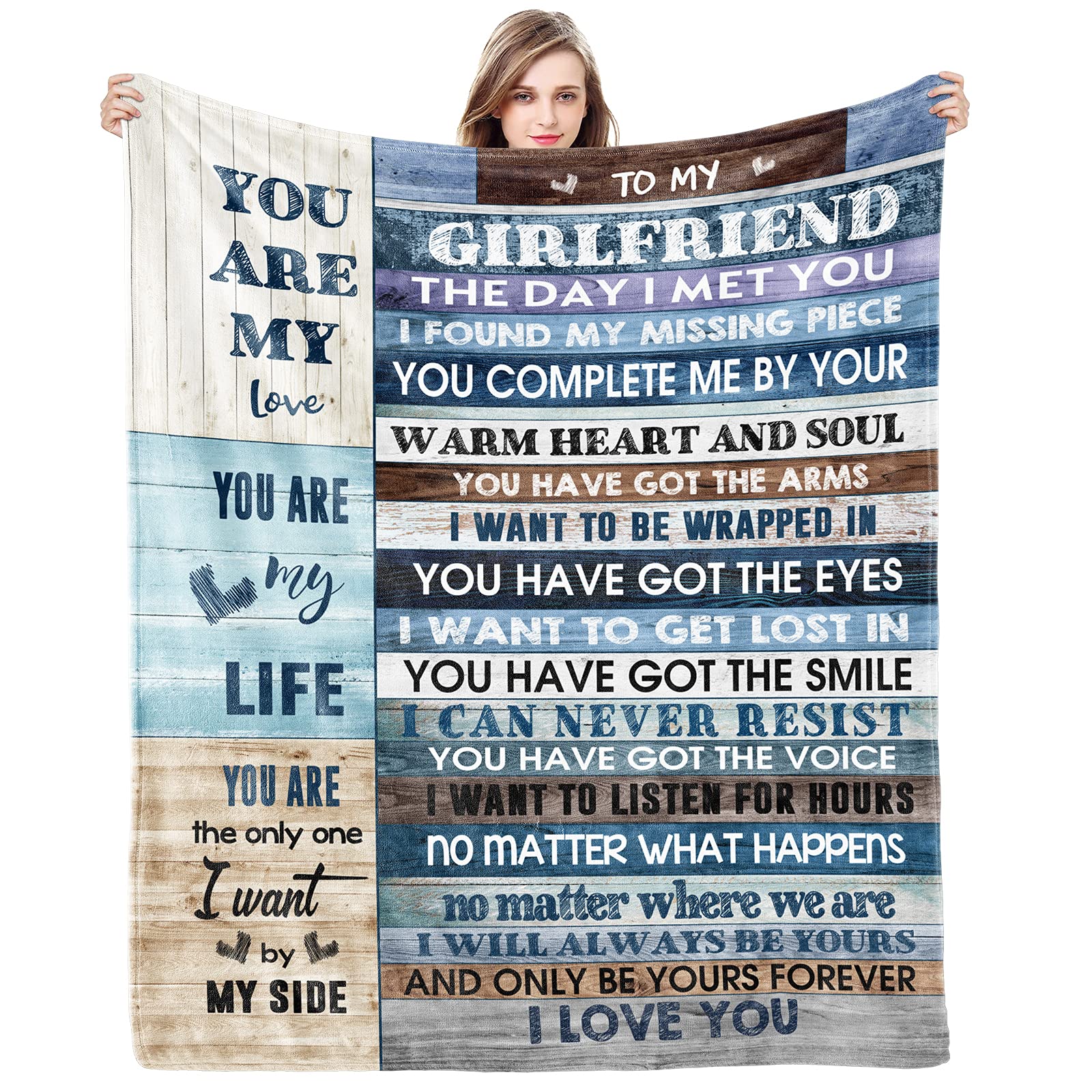 To My Girlfriend Blanket Girlfriend Gifts I Love You Blessing Sweet Sayings Quote Throw Blankets Birthday Gifts For Her Annivers
