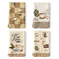 Arquiel Coffee Kitchen Towel 100% Cotton Quick Dry Dish Towels 20 x 27.5inch, Dishcloth Hand Towels for Housewarming Gifts Dinin