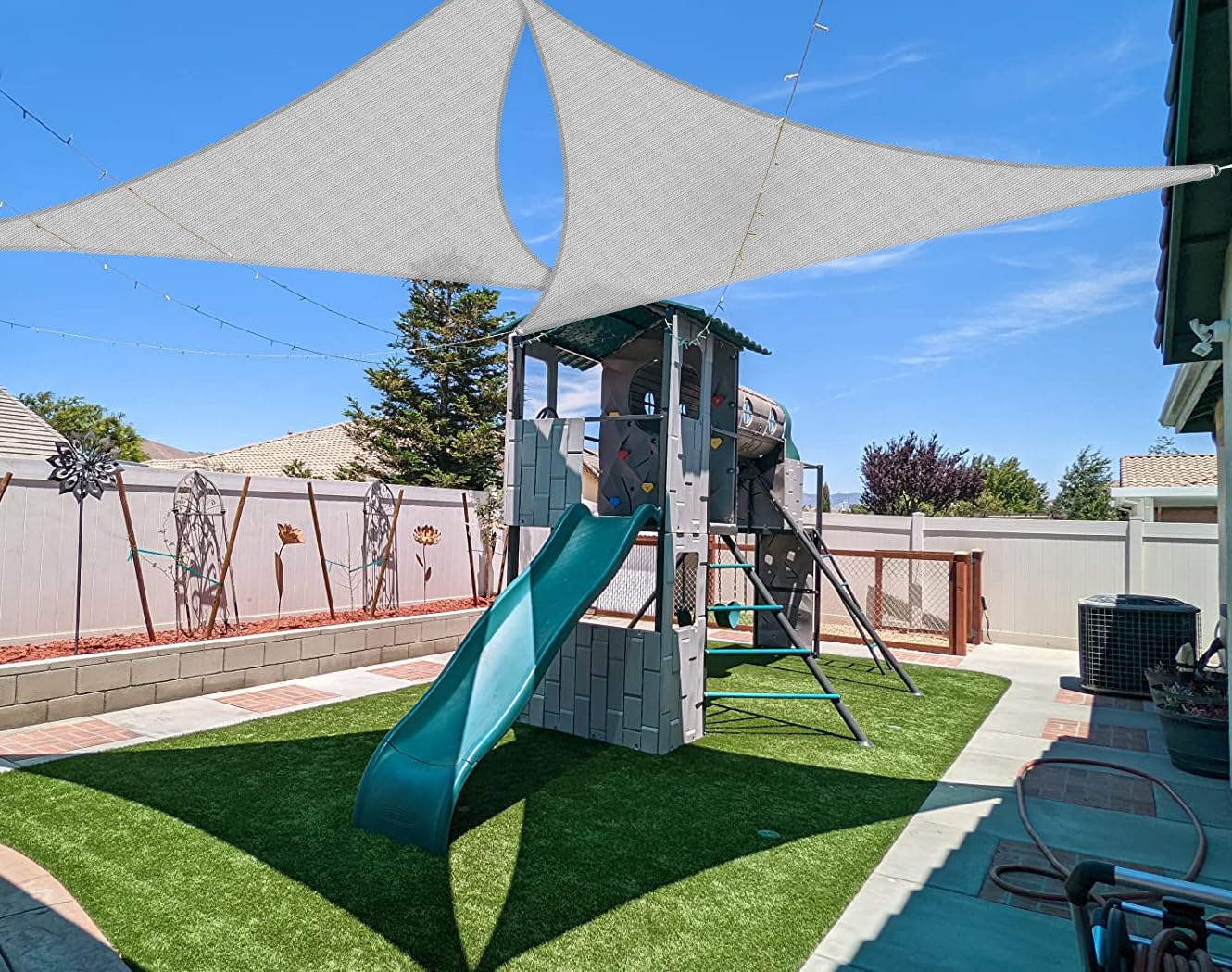 Coarbor 10'X13'X16' Sun Shade Sail Triangle Canopy Sunshade Sunshine Block Shade Cloth For Outdoor Backyard Patio Deck Garden (L