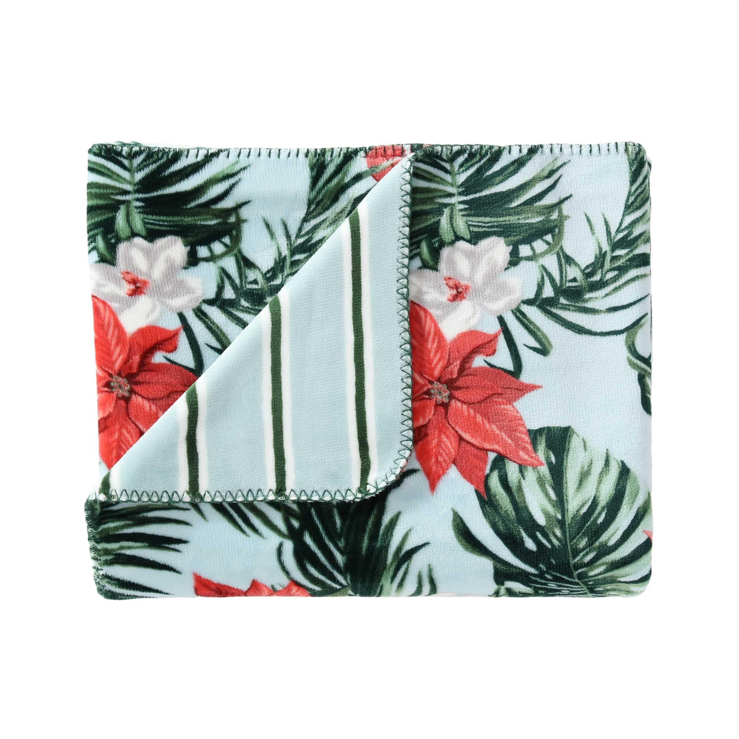 Tommy Bahama - Throw Blanket, Ultra Soft Coco Flannel Bedding, Island-Inspired Bedding Set, Oeko-Tex Certified (Festive Palms Re