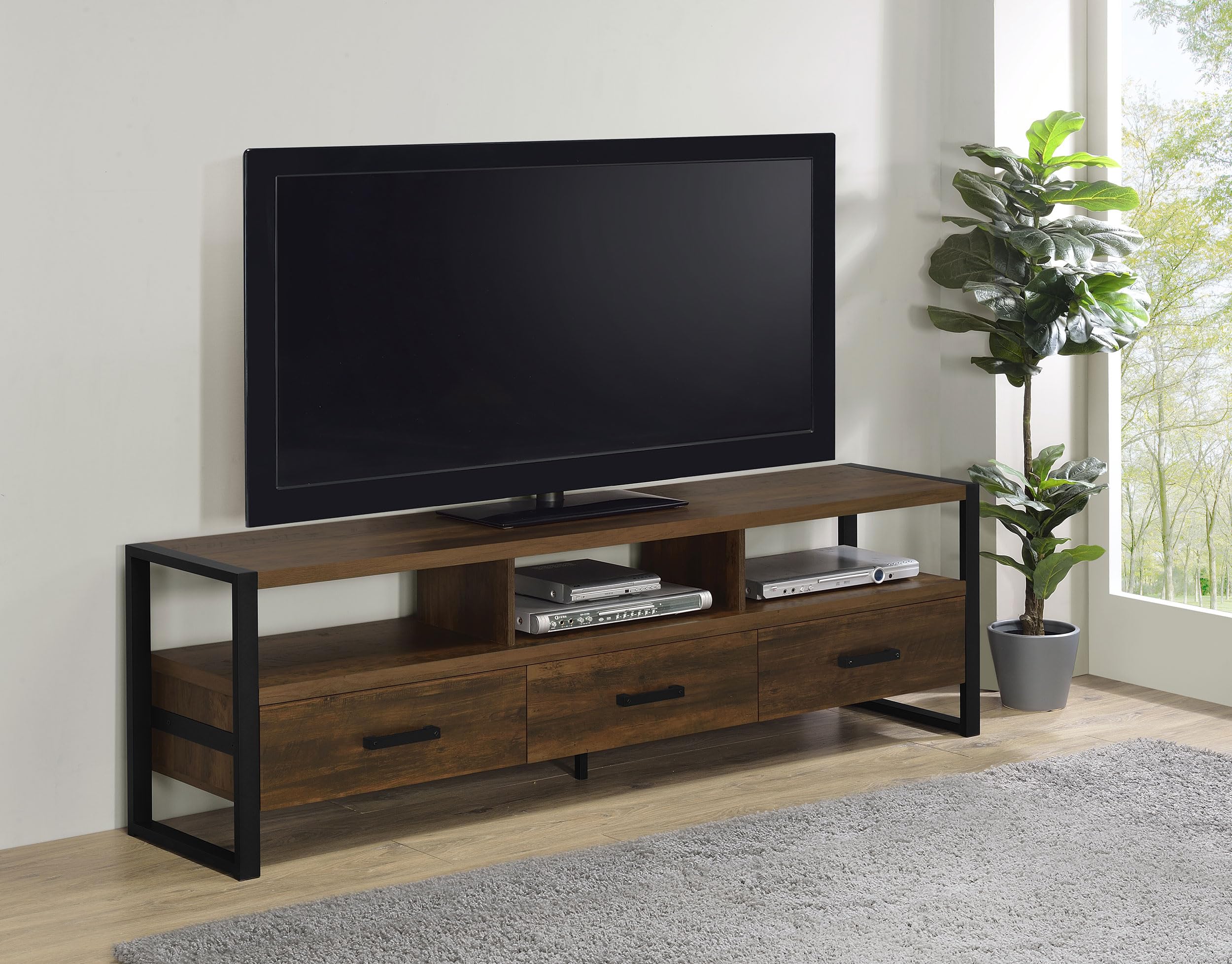 Coaster James 71&quot; TV Stand, Dark Pine
