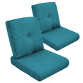 Outdoor Wicker Chair Cushions Set Of 2 - Outside High Back Thick Water-Resistant Cushion 22X24 With Zipper Cover For Patio Glide