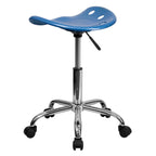 Flash Furniture Taylor Vibrant Bright Blue Tractor Seat and Chrome Stool