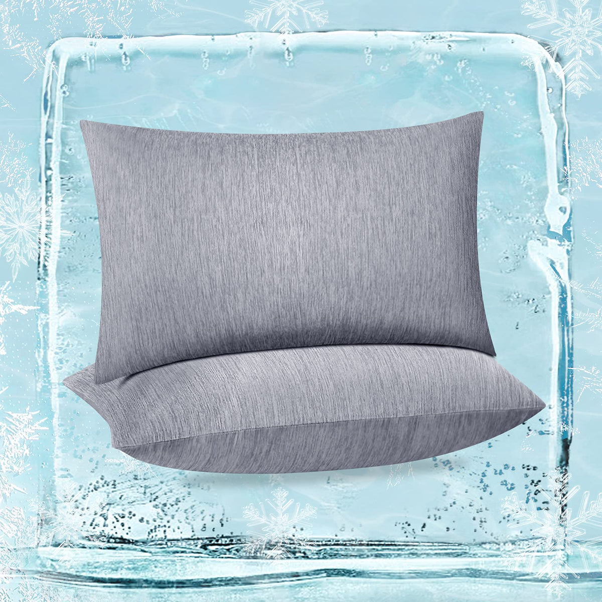Fittia Cooling Pillow Cases 2 Pack, King Size Q-Max 0.45 Cooling Pillowcases For Night Sweats & Hot Sleepers, Breathable Cool Su