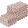 Puomue Microfiber Kitchen Towels and Dishcloths Set, 26 X 18 Inch and 12 X 12 Inch, Set of 12 Bulk Lint Free Dish Towels for Dry