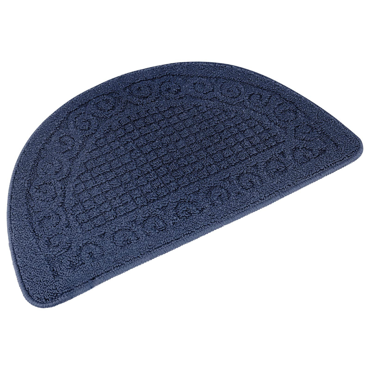 Echaprey Half Round Non-Slip Kitchen Bathroom Toilet Doormat Floor Rug Mat Keeps Your Floors Clean Home Decor (Large, Blue)