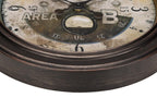 Monarch Specialties I 9090 Clocks, 18' Round, Wall Clock, Antique Brown, Traditional