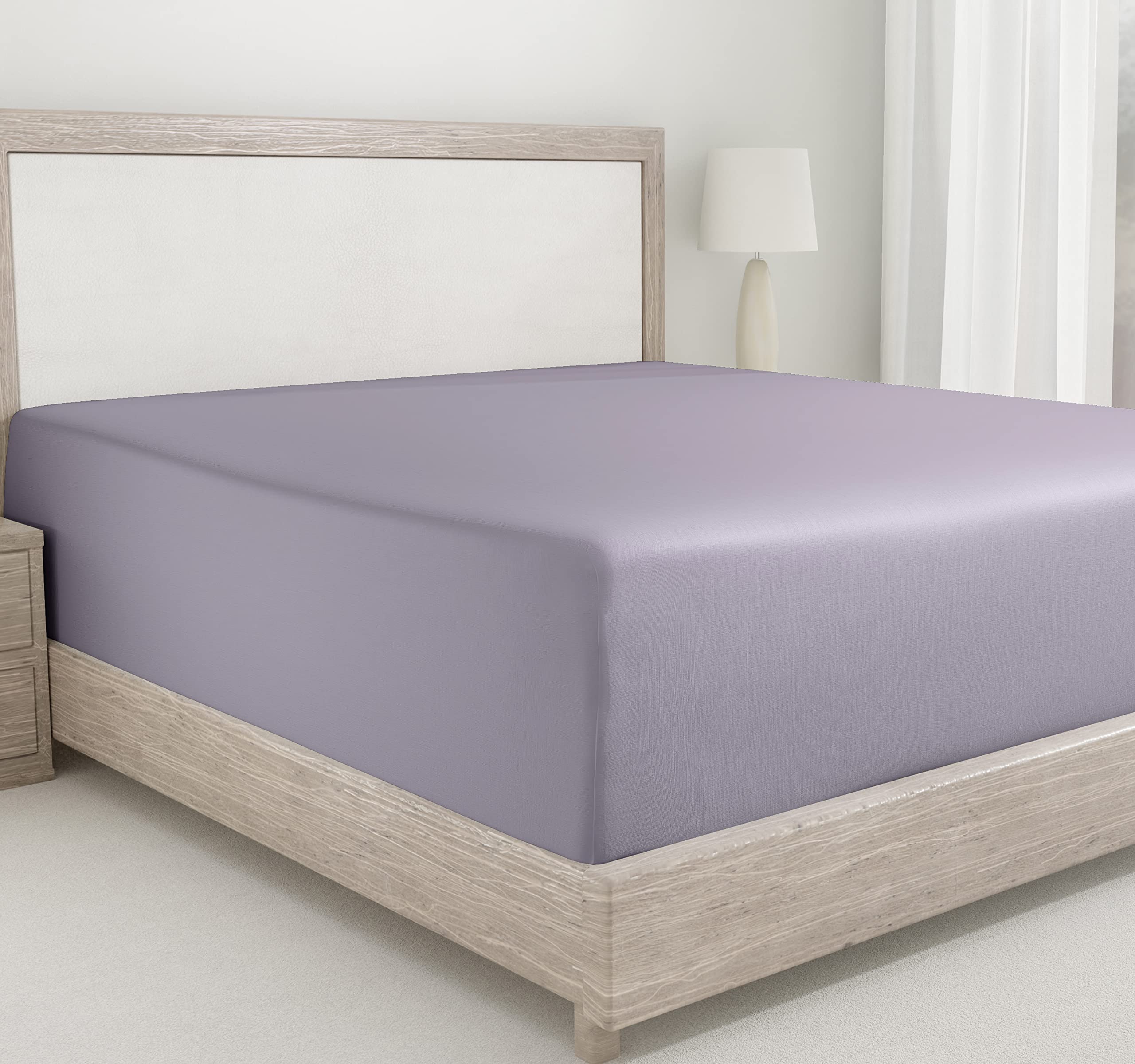 California Design Den Queen Fitted Sheet Deep Pocket, Soft 400 Thread Count 100% Cotton Sateen, Deep Pocket, No Pop-Off Elastic,