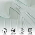 3 Piece Jersey Knit Twin Cotton Blend Aqua Sheet Set | Ultra-Soft T-Shirt Jersey Bedding Sheets & Pillowcases | Heathered, Breat