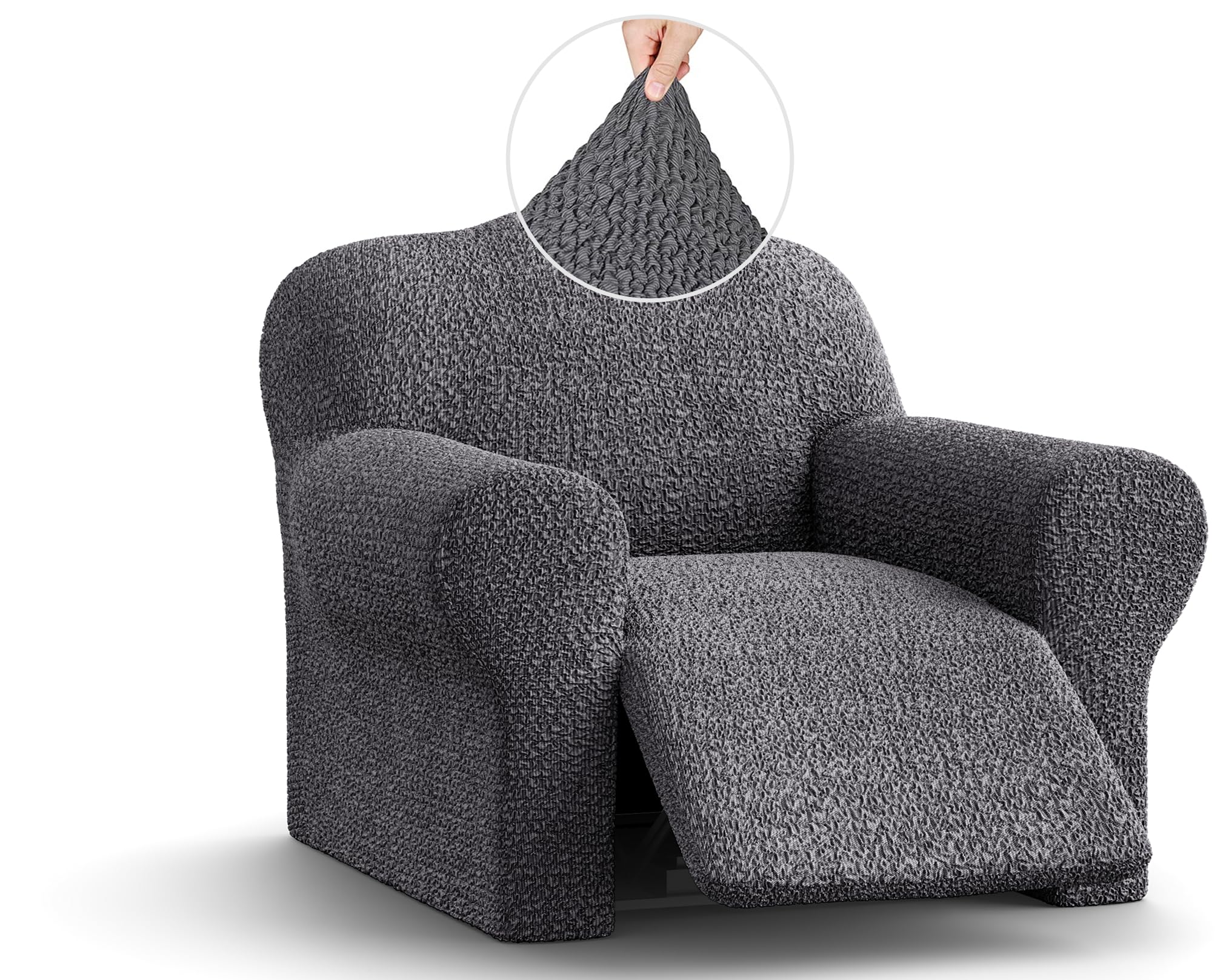 PAULATO BY GA.I.CO. Recliner Cover - Recliner Chair Cover - Recliner Slipcover - Cotton Fabric Slipcover - 1-Piece Form Fit Stre